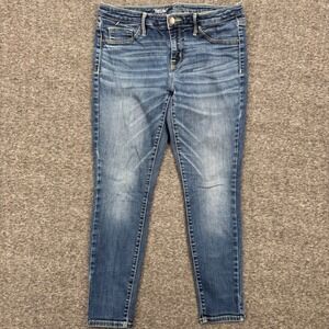 Mossimo Womens Mid-Rise Power Stretch Jeggings Blue Medium Wash Jeans 10/30S